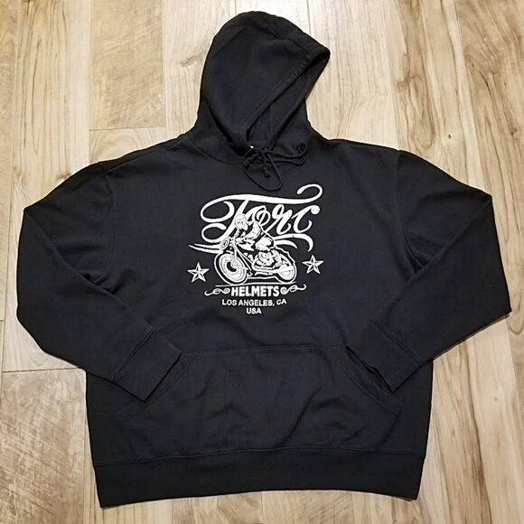 Torc Motorcycle Helmets Los Angeles Hoodie Sweatshirt L Black Rare Dealer Promo - Picture 3 of 9